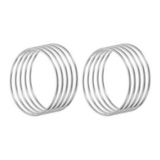 10Pc Metal Dream Catcher Ring Round Floral Wreath Silver Tone 1.4"