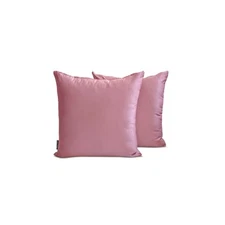 Muave Satin Throw Pillow Covers, 16"x16" (Pack of 2) Satin-Muave Slub Satin