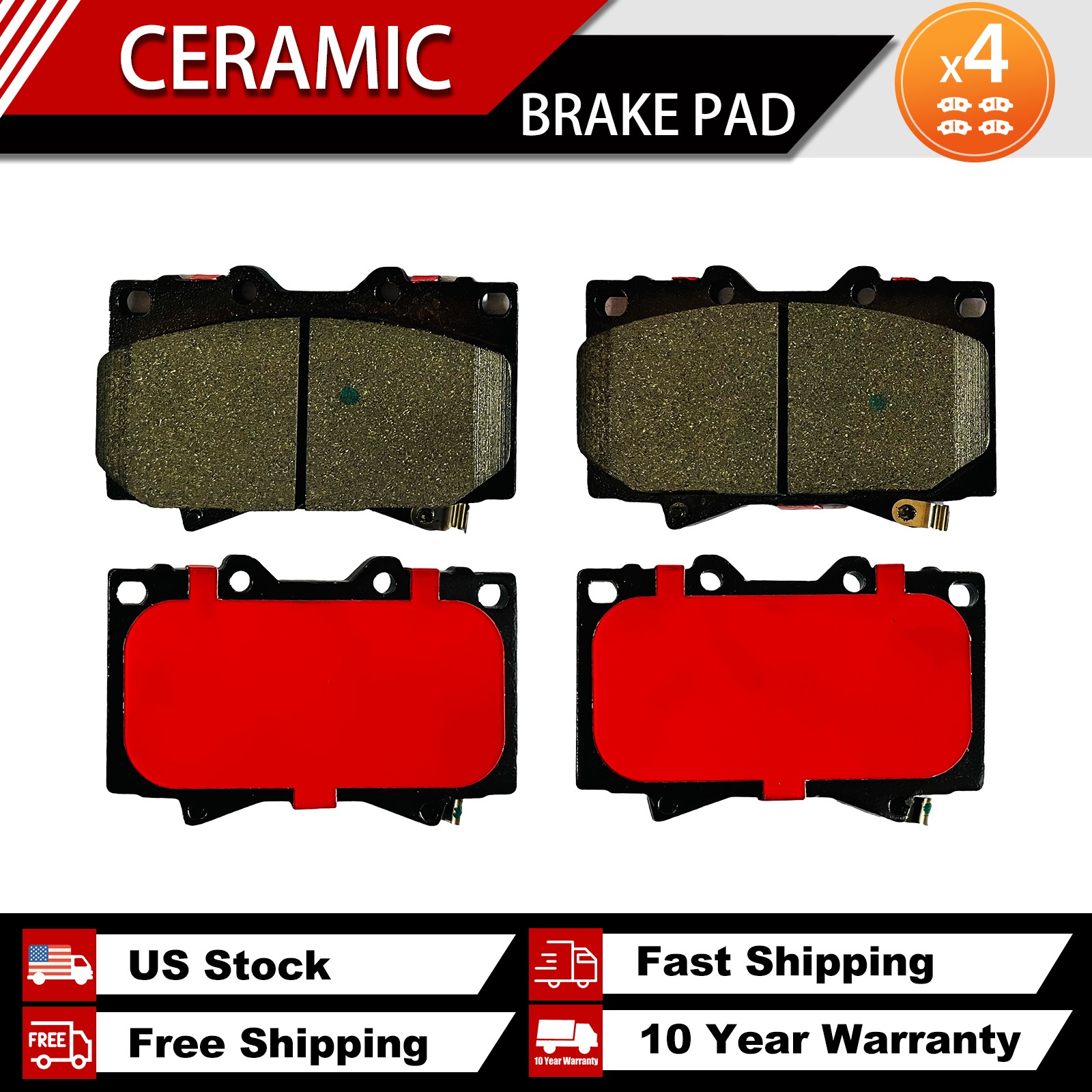 Front Ceramic Brake Pads D772  for TOYOTA LAND CRUISER 1998 - 2007