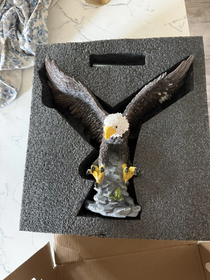 🦅 Topper de poste de bandera de águila, águila para adorno de asta de bandera, construcción de resina duradera Foto 4 de 4