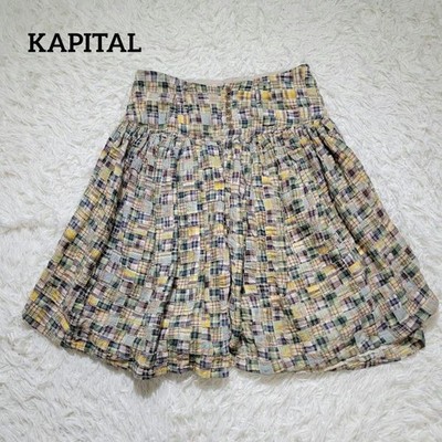 USED RARE KAPITAL PATCHWORK-STYLE CHECK CULOTTE WIDE-LEG PANTS