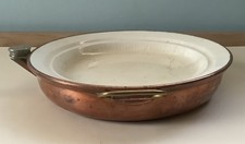 Antique Victorian Water Fill Warming ceramic Plate Copper Back JM  British made 