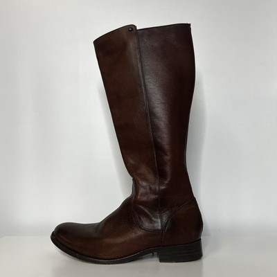 Frye Melissa Stud Back Zip Riding Boots Redwood Womens US Size 8B