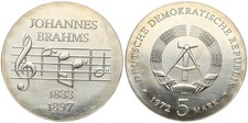 Deutschland - DDR 5 Mark Sondermünzen 1968-1990 A - verschiedene Jahrgänge