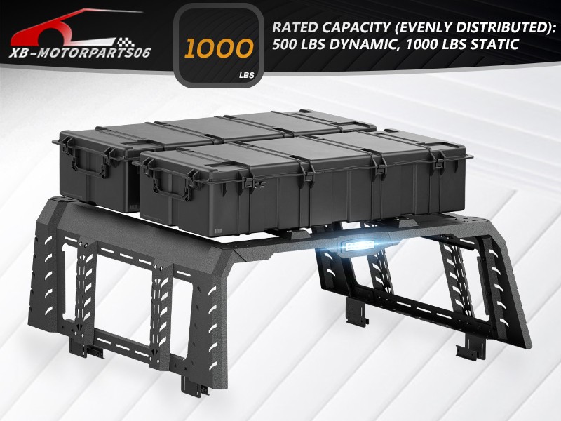 22.1" High Full-Size Overland Bed Racks For 2020-2025 Gladiator JT With Bed Rail