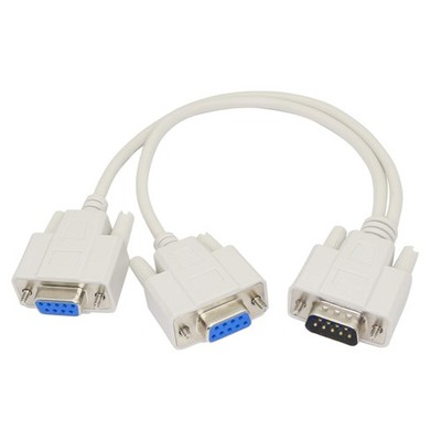 30cm DB9 Y Splitter Cable DB9 9 Pin 1 Male to 2 Female Rs232 Serial Splitter ...