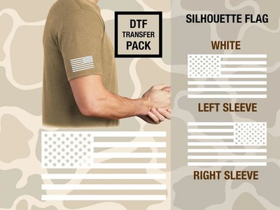 10 Pack RIGHT Sleeve American Flag Transfer 3.25'' x 1.80''  DTF  T-shirt FLAG DTF