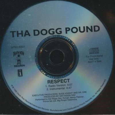 Tha Dogg Pound: Respect 2-Track PROMO MUSIC AUDIO CD west coast g-funk gangsta!