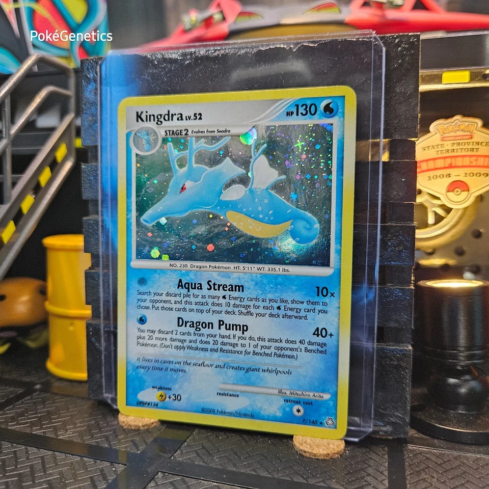 Kingdra Swirl Holo Bleed Error Legends Awakened Pokémon TCG Diamond & Pearl Rare - Image 3 of 4