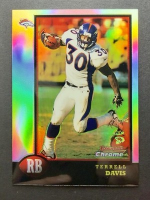 1998 Bowman Chrome Preview Refractors Terrell Davis Denver Broncos #BCP10