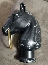 Old Cast Horse Head Hitching Post Top w/ Ring 10”