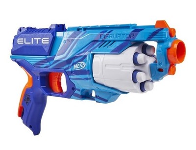 Nerf Elite Disruptor Blaster - 6-Dart Rotating Drum Slam Fire Foam Darts Toy