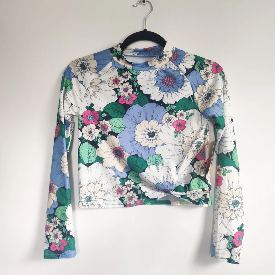 Lot Of 2 New GAP Girls Swim UPF 50+ Floral Rash Guard Long Sleeve XXL 14-16 NWT - Image 2 of 4