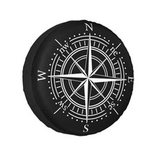 Spare Tire Cover for RV Camper Trailer Weatherproof Universal 14 inch Compass