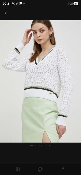 Women Pepe Jeans Sweater White Cotton 36