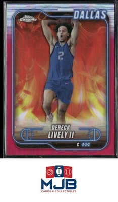 2024-25 Topps Chrome Dereck Lively II Pink Refractor #114 Dallas Mavericks
