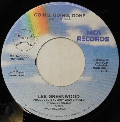 Lee Greenwood - Going Going Gone - Used Vinyl Record 7 - G8100z