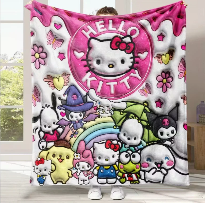 Northwest Sanrio Hello Kitty Couverture de Noël Toucher Soie Gui 127 x 152,4 cm