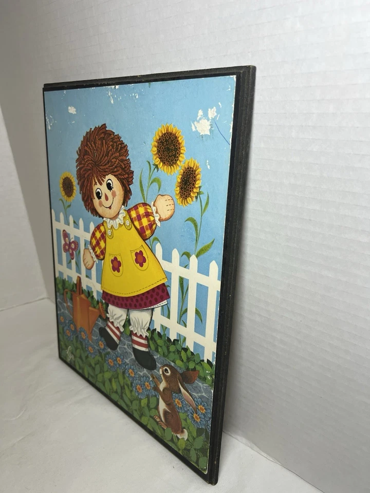 "Litografía de madera de 15"" Raggedy Ann de colección con cuadros colgantes muñecas Lyn Rag" Foto 3 de 4