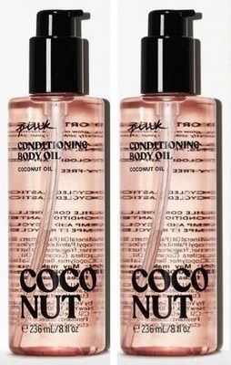 2-Pack Victoria's Secret Pink Coconut Oil Conditioning Body Oil 8 fl oz