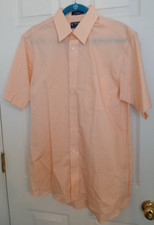 Stafford Dress Shirt Short Sleeves Size 16 Large Beige Type Color