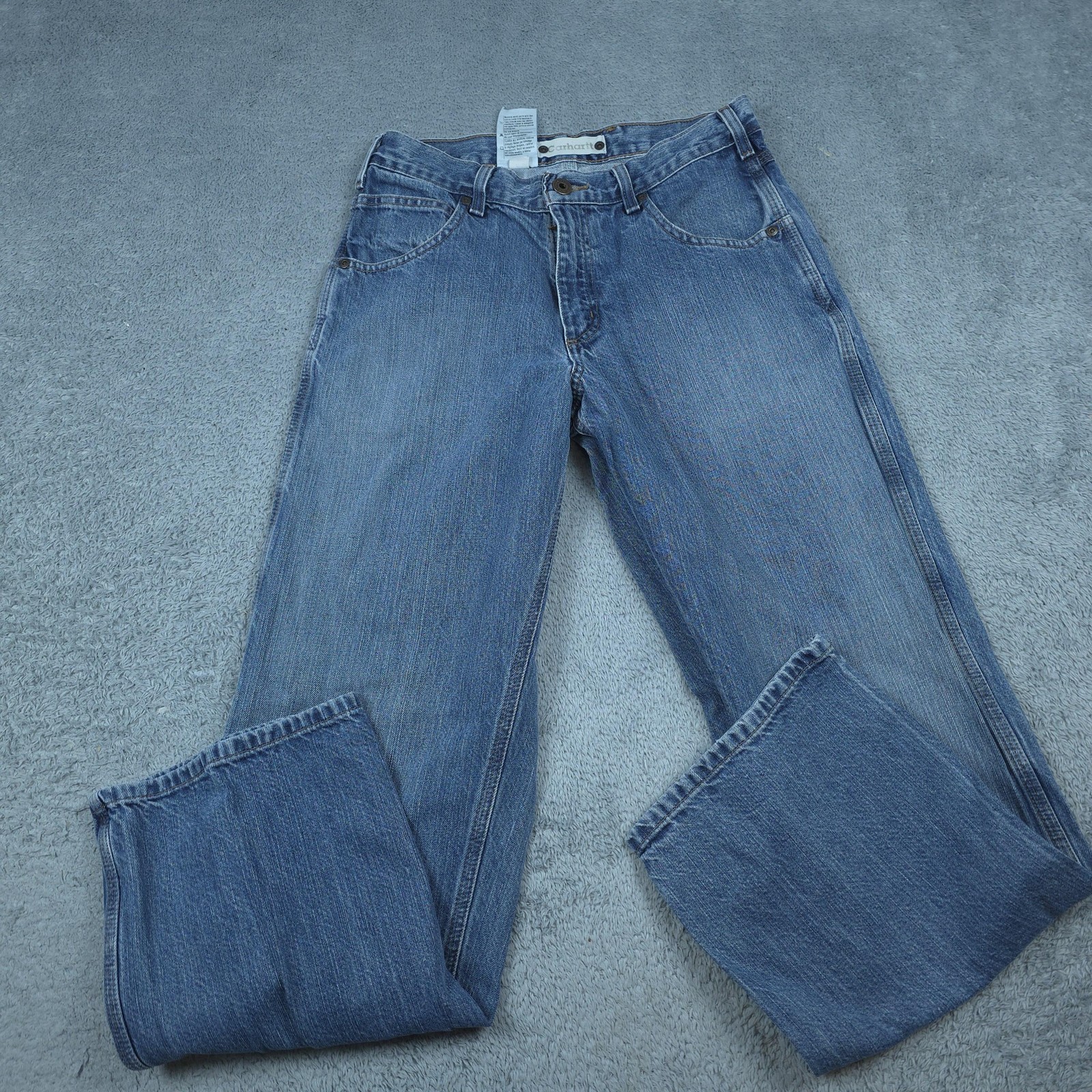 Carhartt Jeans Mens 30x32 Blue Medium Wash Relaxed Fit Straight Leg Denim Work