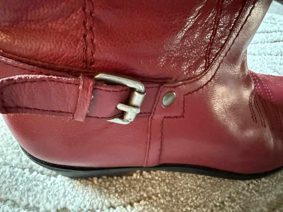 Botas de cuero rojas Franco Sarto para mujer Foto 4 de 4