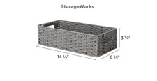 Round Paper Rope Wicker Storage Basket for Bathroom Toilet Tank Top