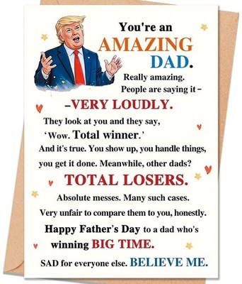 Funny Fathers Day Card Gifts Ideas from Daughter Son, Hilarious Dad Card with...