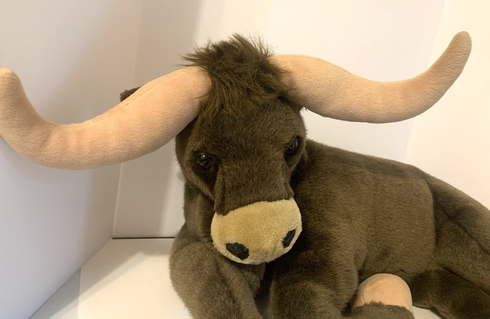 Hugfun Int’l Angus Brown Bull Steer Longhorn Cow Plush Stuffed Animal 26”