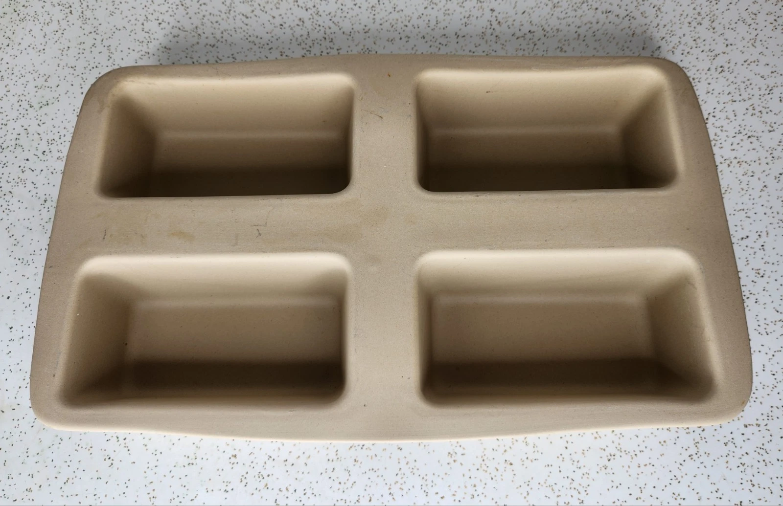 Pampered Chef Mini 4 Loaf Stoneware Bread Pan Family Heritage Classic Collection