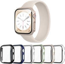 6 Pack Case for Apple Watch Series 9 Series 8 7 41Mm with Built-In Tempered Glas