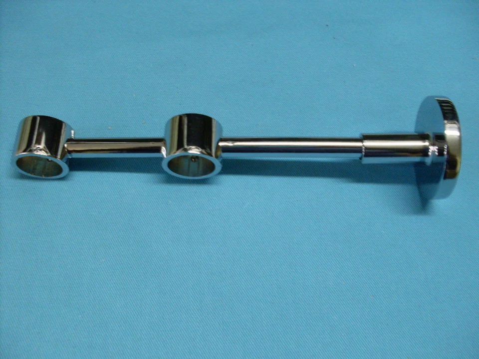 BRICOTENDA SUPPORTO PER BASTONE TENDA DOPPIO A PARETE FINITURA ACCIAIO CROMATO LINEA EASY
