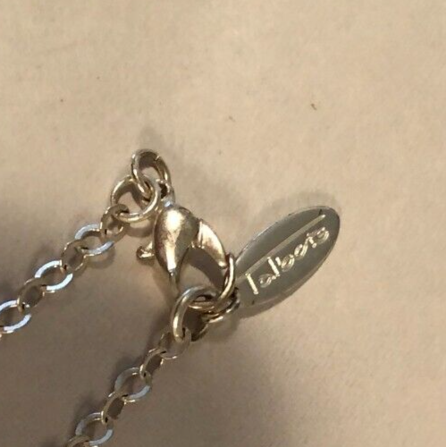 Collana vintage Talbots tono argento con disegni astratti, lunga 17" - Foto 3 di 3