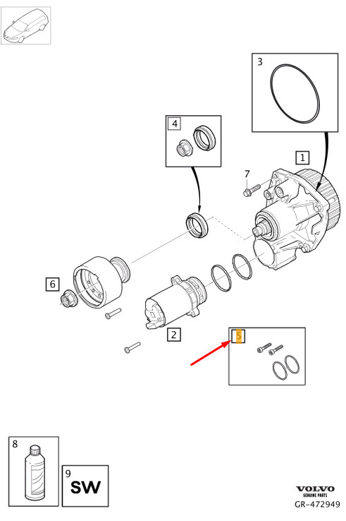 VOLVO S60 MK3 Active On Demand Coupling Repair Kit 32240129 NEW GENUINE