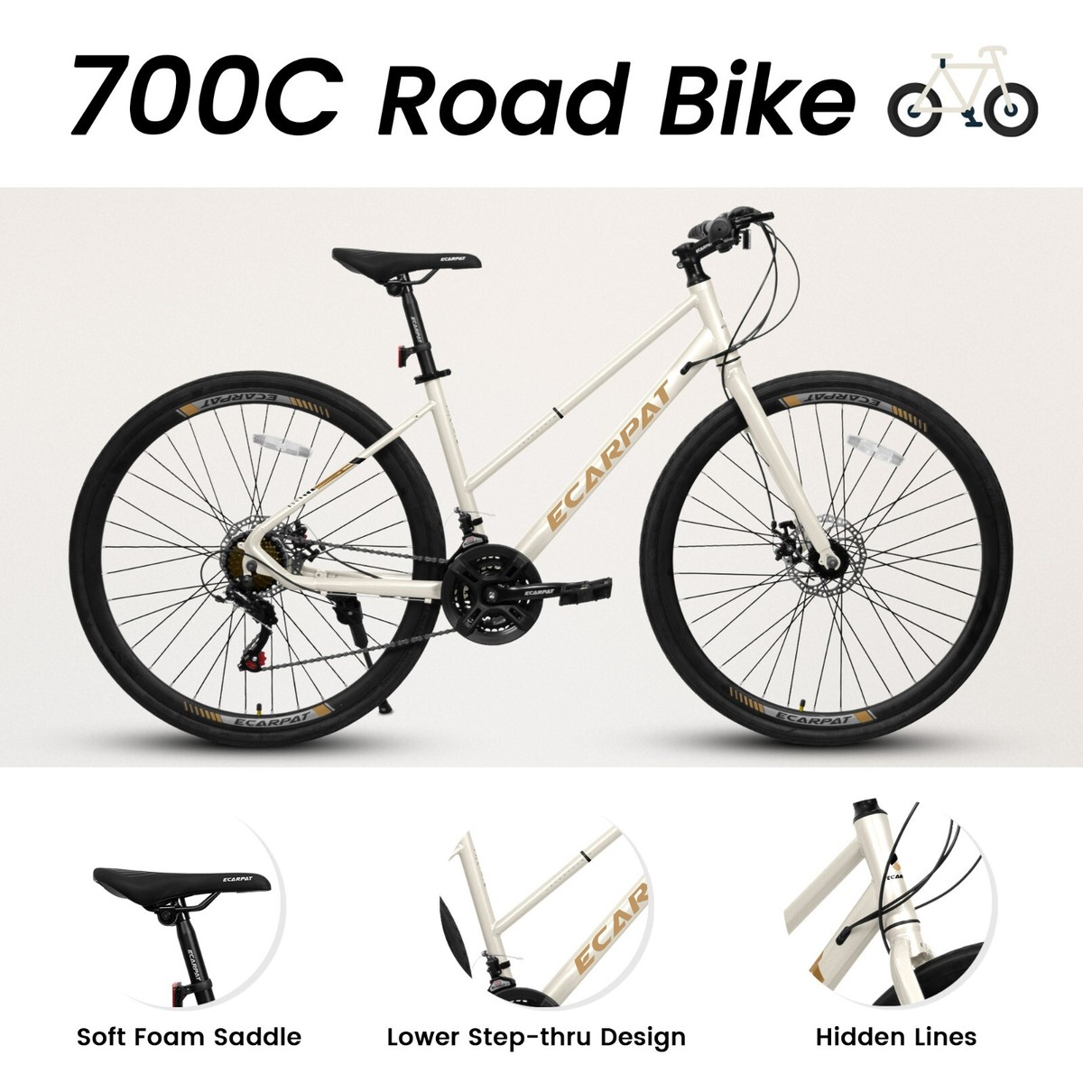 700C Road Hybrid Bike for Adult , 21-Speed Road Bike Road Bicycle 