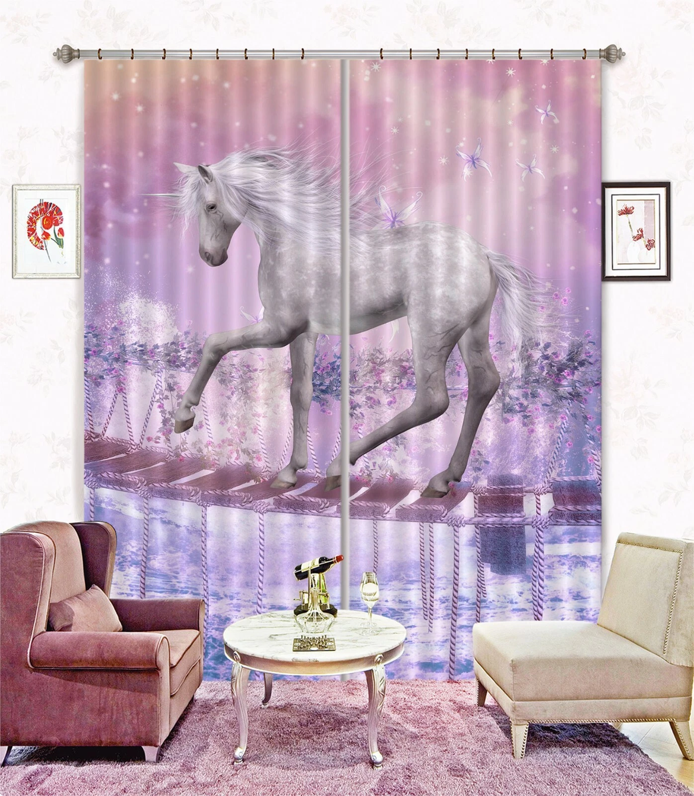 3D Unicorn Bridge ZHUA1595 Blockout Photo Curtain Fabric Window Zoe