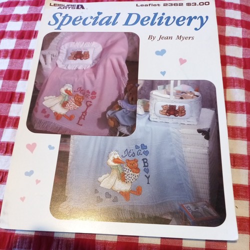 π Special Delivery Cross Stitch pattern baby Leisure Arts J. Myers Vintage 4 pp