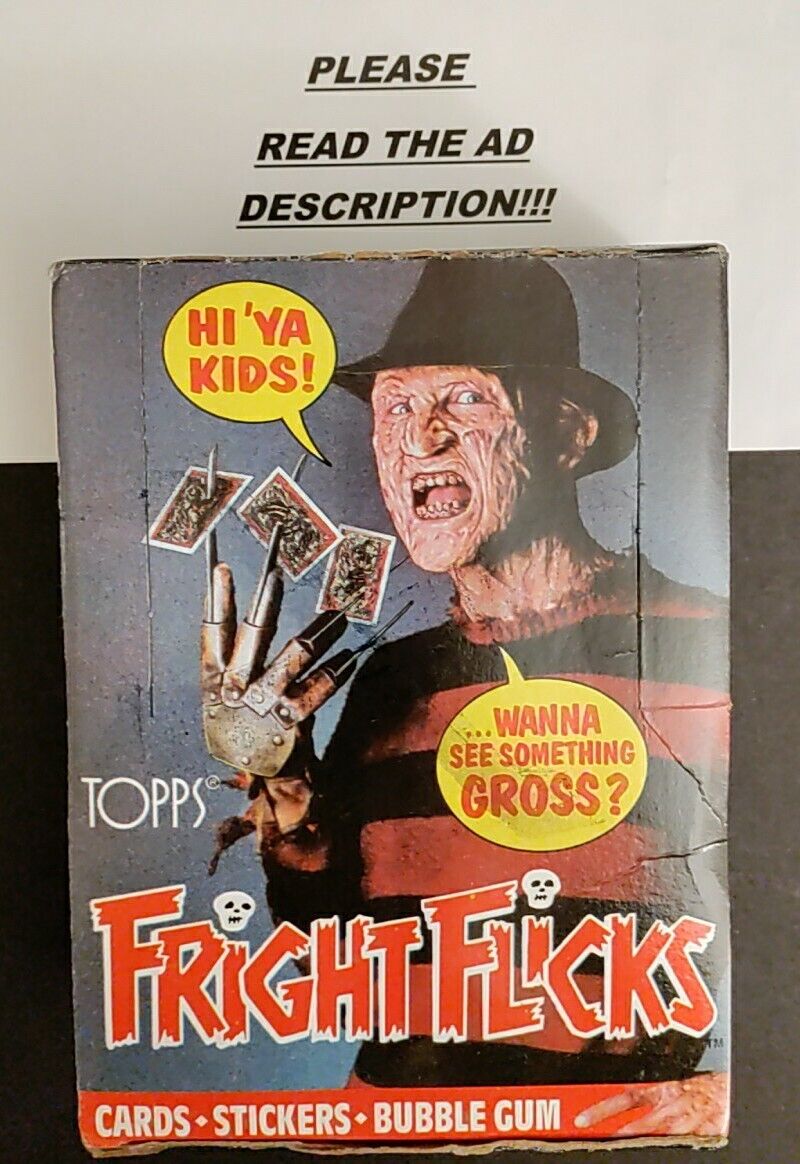 Fright Flicks full trading cards Wax Box 36 Packs 1988 Topps 