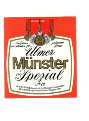 Germany - Beer Label - Ulmer Munster Brauerei, Ulm - Ulmer Munster Spezial Urtyp