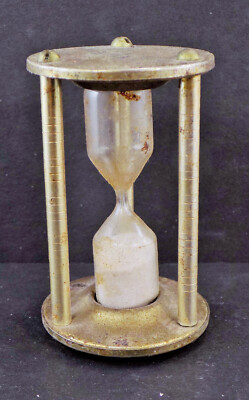 VTG / HOUR GLASS / SMALL EGG TIMER / BRASS / COLLECTIBLE / RESTORE