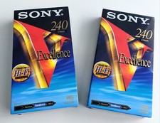 SONY Cassette VHS 240 min 4 Hours Excellence Hi-Fi Lot de 2 Neuf sous blister