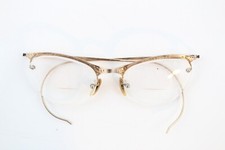 VTG Shuron Browline 1/10 12k GF 6 1/4 Tooled Gold Half Rim USA Wire Frames Only