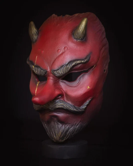 Tengu – Japanese Tengu Oni Mask | Handmade Yokai Demon Cosplay Mask - Image 4 of 4