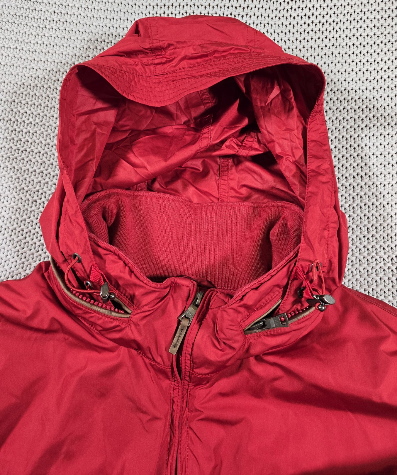 Giacca Vintage Polo Ralph Lauren Full Zip Uomo Tg XXL Rosso Cappuccio Imballabile Pony