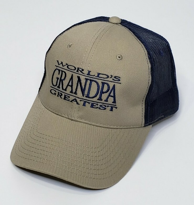 World's Greatest Grandpa Mesh Trucker Snapback Cap Hat OSFA Khaki