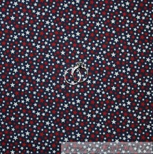 BonEful Fabric FQ Cotton Quilt Navy Blue Red White American Flag Tiny STAR USA