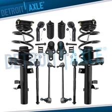 Front Struts Tie Rods Sway Bars Ball Joints Boots Kit for 2013 - 2018 Ford Focus