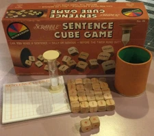Vintage SCRABBLE SENTENCE CUBE GAME, Selchow & Righter, 1983, complete