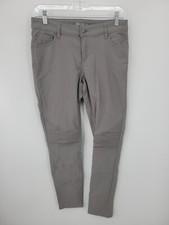 Prana Pants Womens 10 Gray Nylon Stretch Tapered Fit Outdoor Casual Hiking